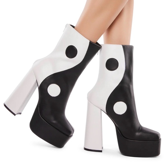 Dolls Kill Shoes - Mono Yin Yang Platform Boots